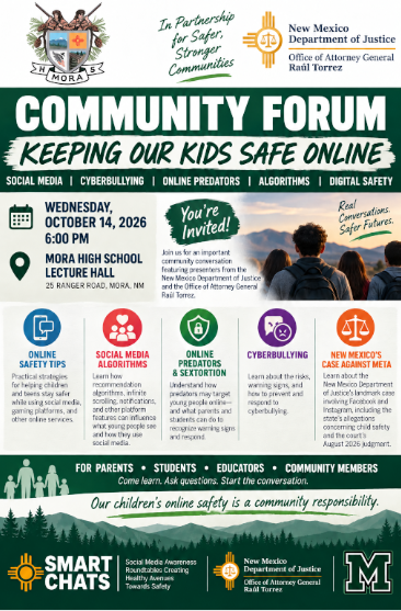 Flyer for Community Forum on Online Safety