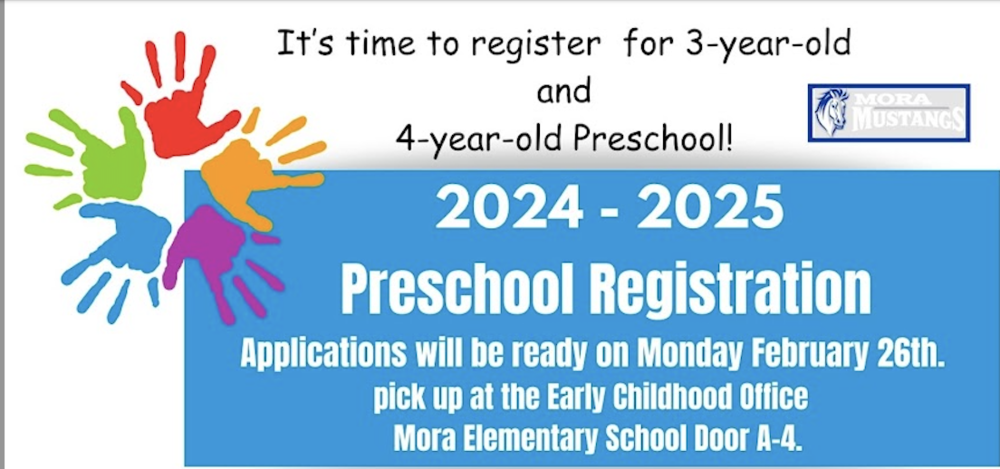 flyer advertising pre-k registration. All information is typed in the News article below and is a one-to-one match