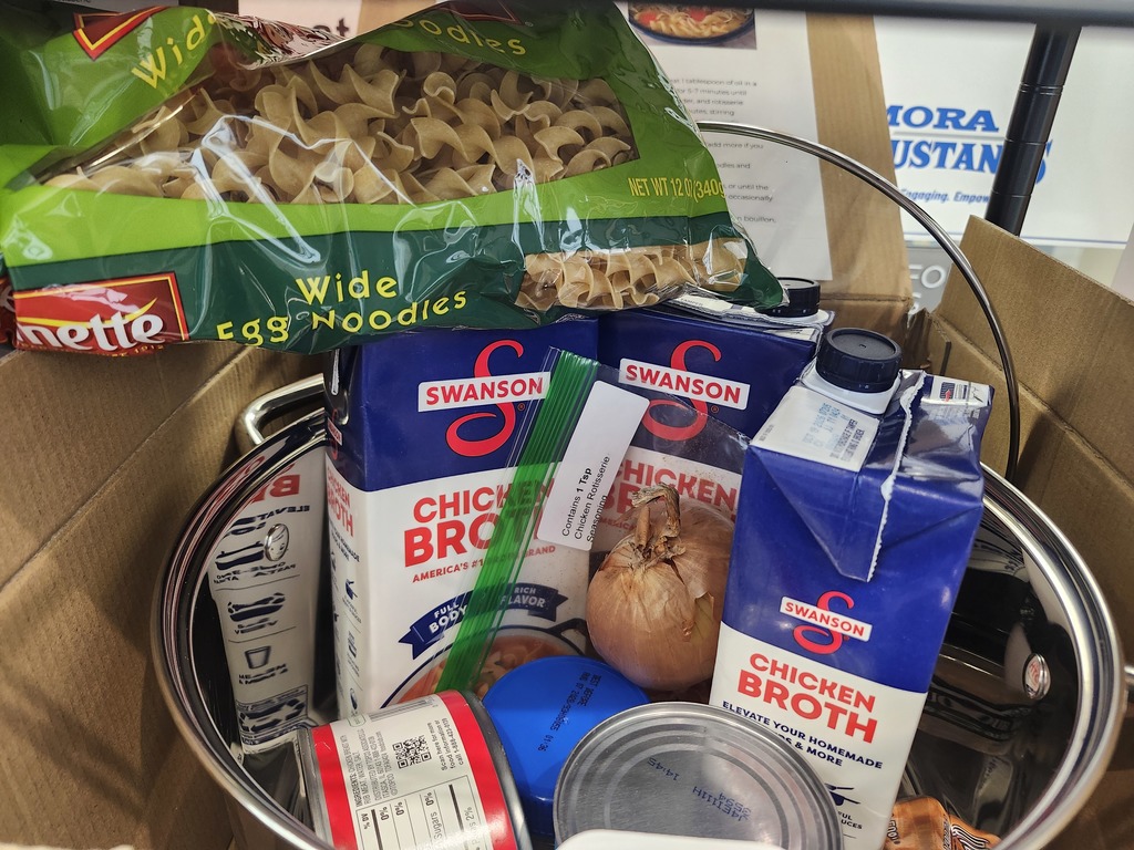 Picture of prepared Chicken Soup essentials for Food For Friends basket. 