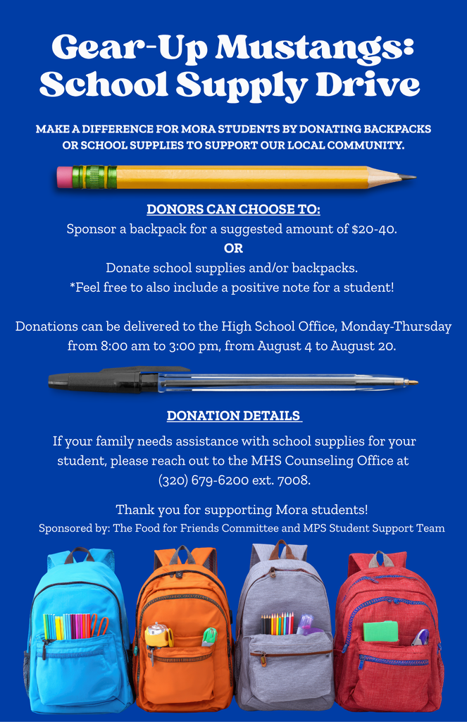 Gear-Up Mustangs: School Supply Drive