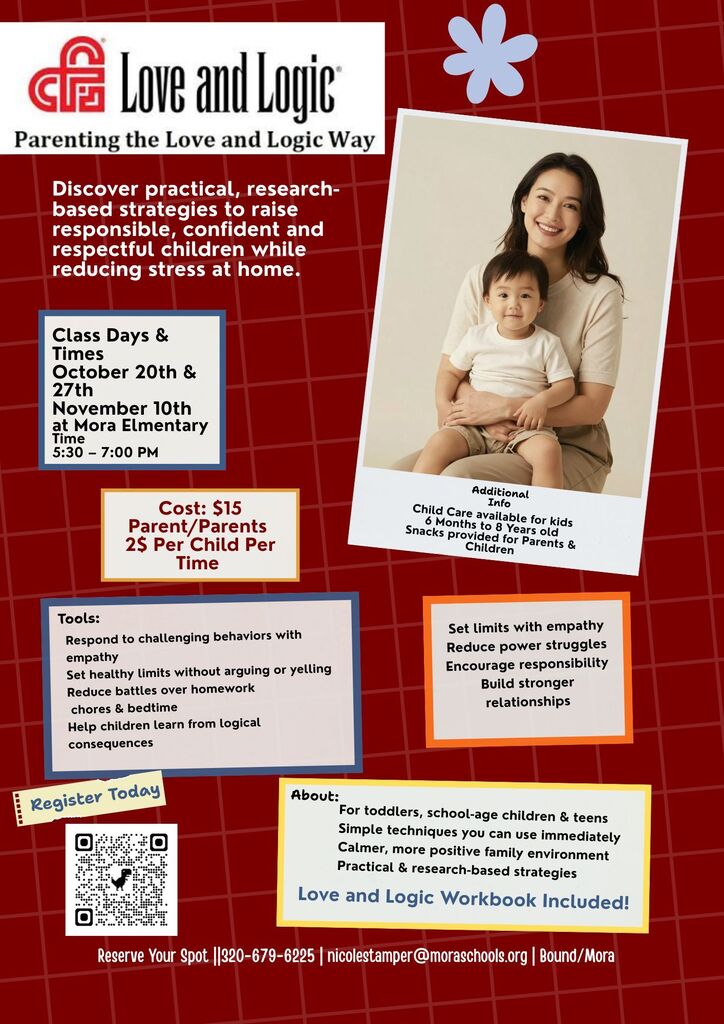 Love and Logic Parenting Class October 20th and 27th and November 10th