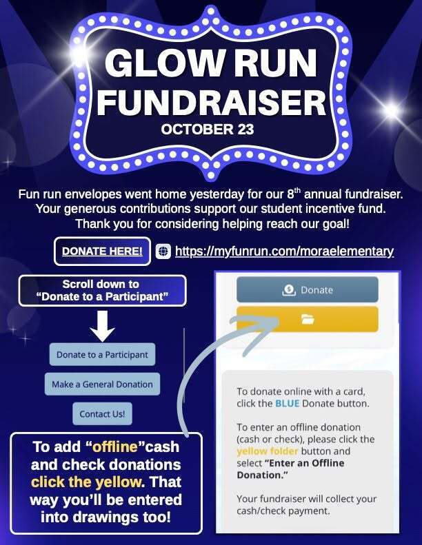 Glow Run Fundraiser October 23rd Flyer