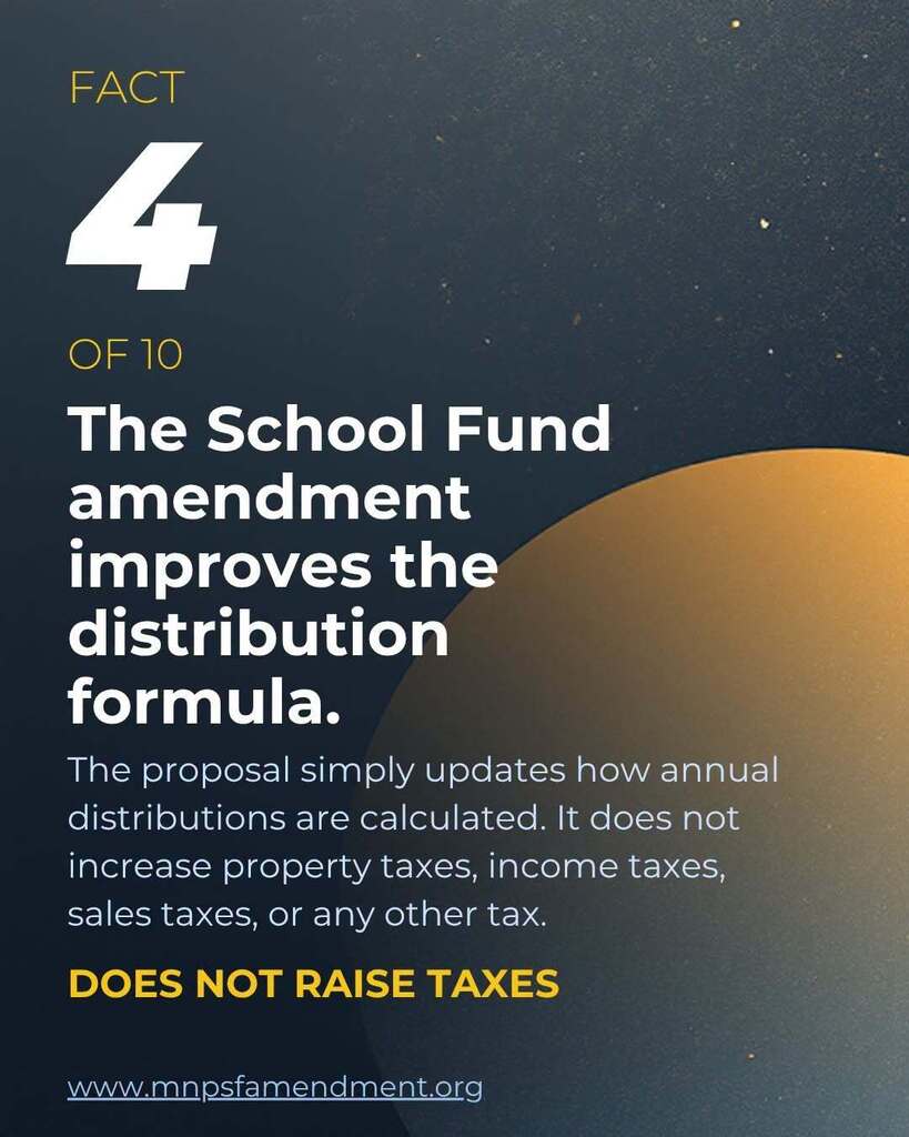 The school fund amendment improves the distribution formula without raising taxes.
