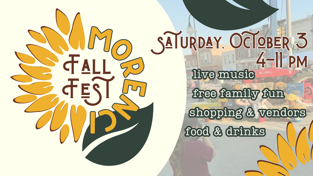 Morenci Fall Fest Starutday October 3, 4-11pm. Live Music, free family fun, shopping & vendors, food & drinks