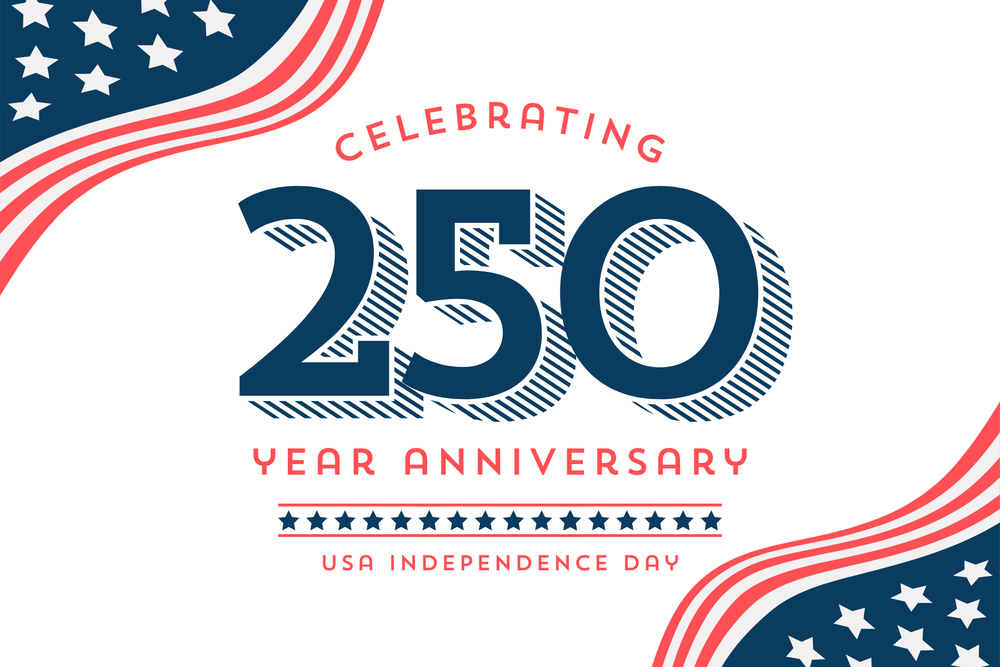 Celebrating 250 year anniversary USA Independence day