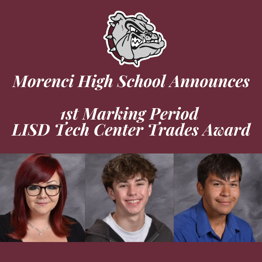 Morenci High School announces 1st marking period LISD tech center trades award