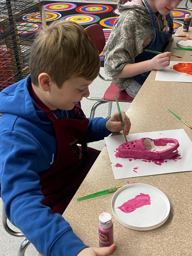 student created ceramic shoe