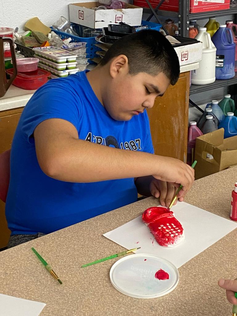 student created ceramic shoe