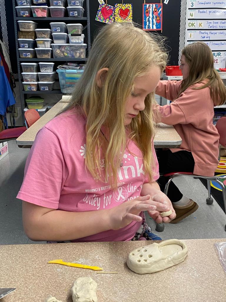 student created ceramic shoe