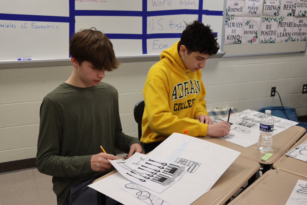 students working on project