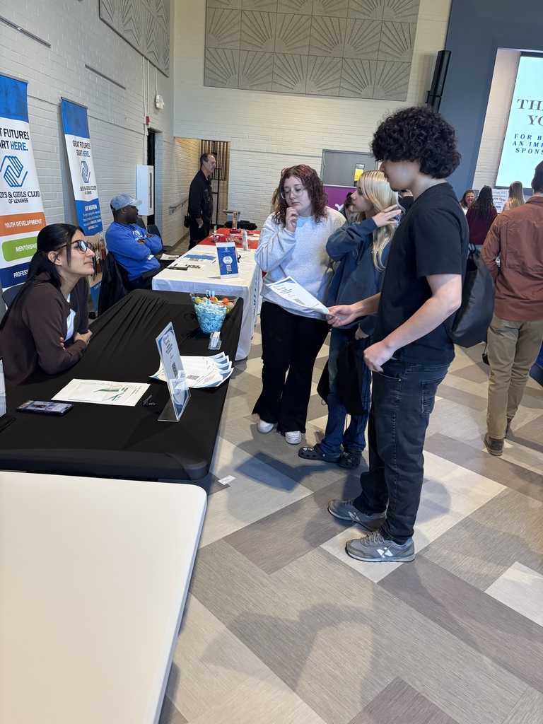 students at a booth at the align career fair