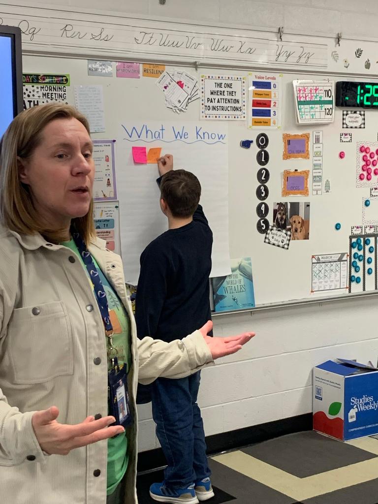 teacher in front of class teaching