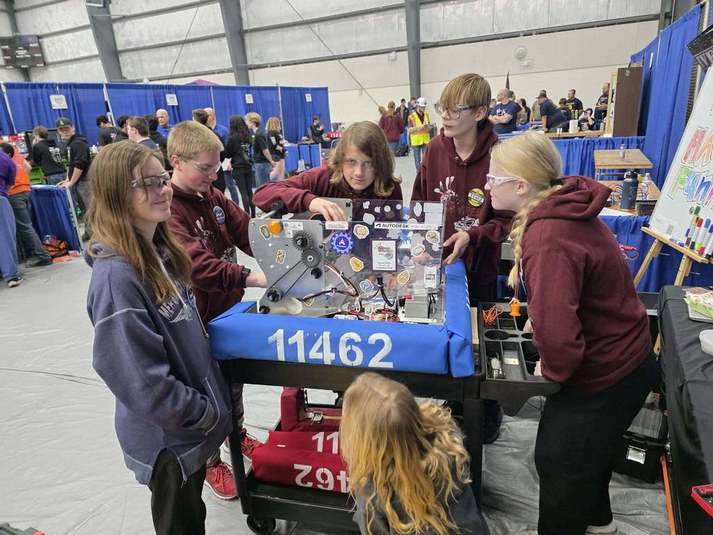 students at robotics competition