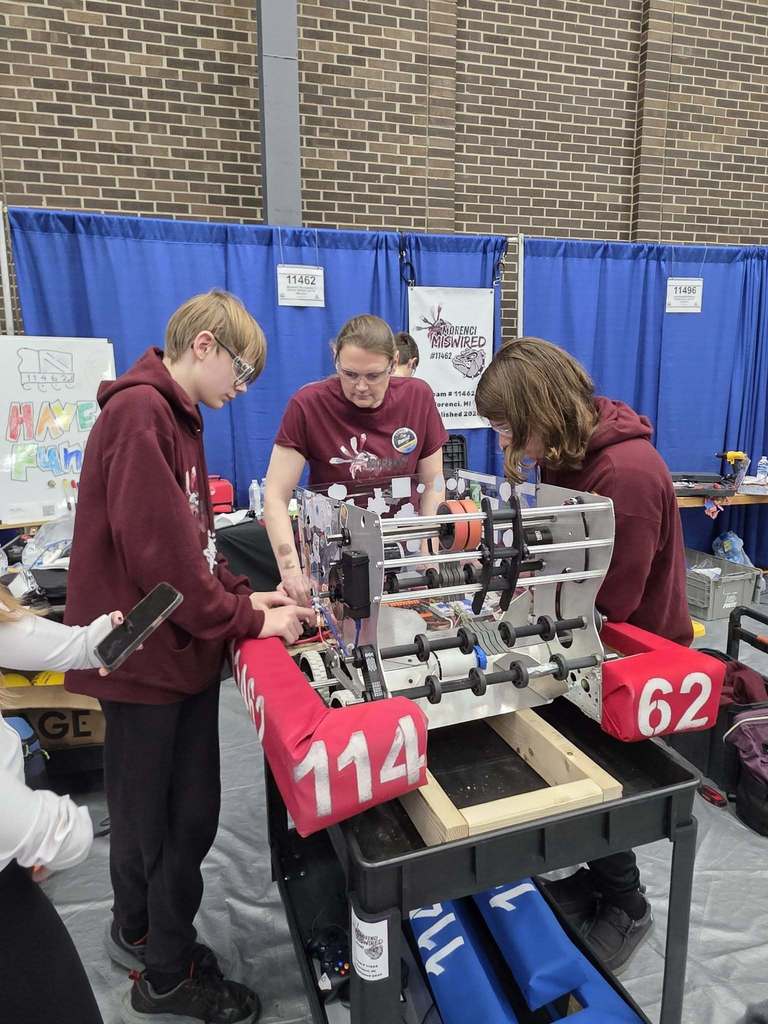 students at robotics competition