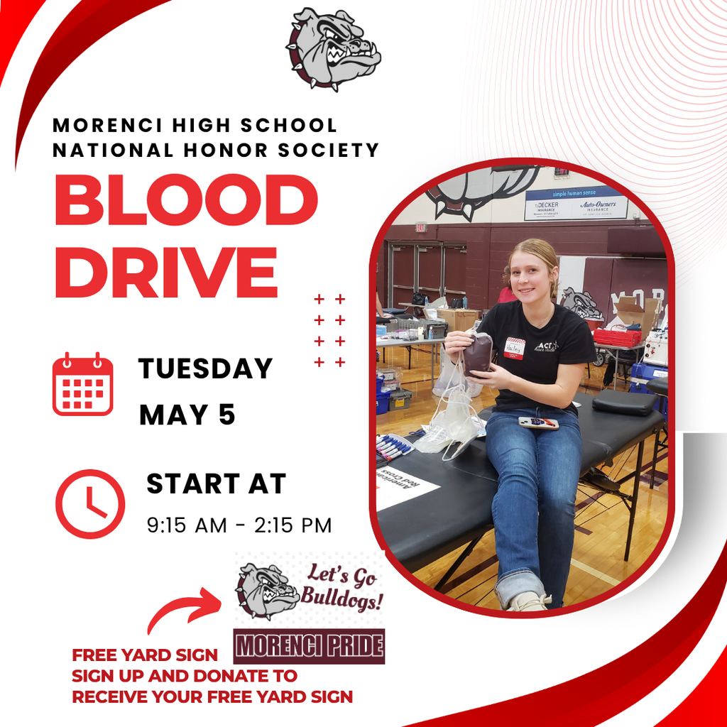a flier promoting our blood drive on may 5