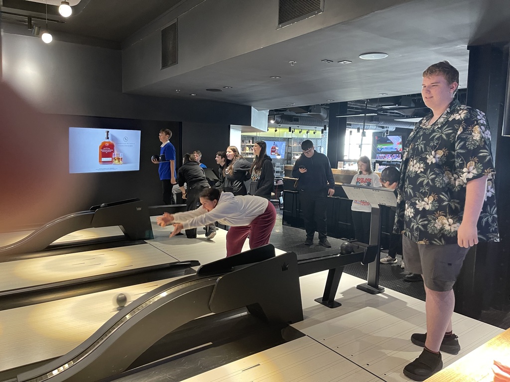 students bowling