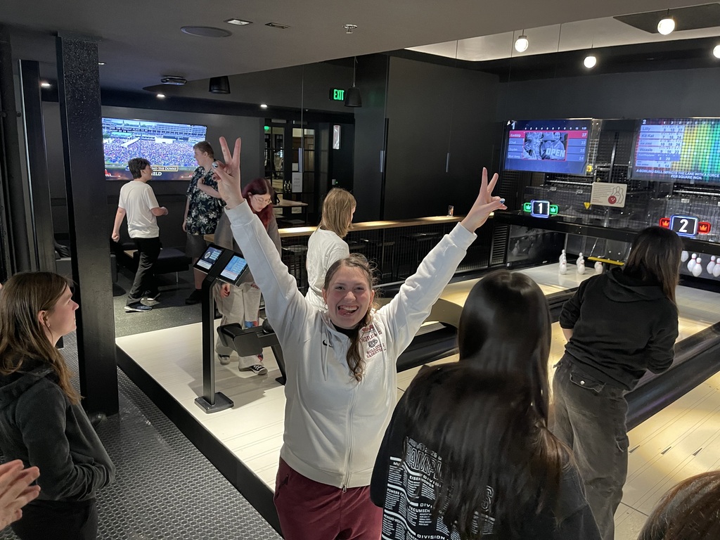 students bowling