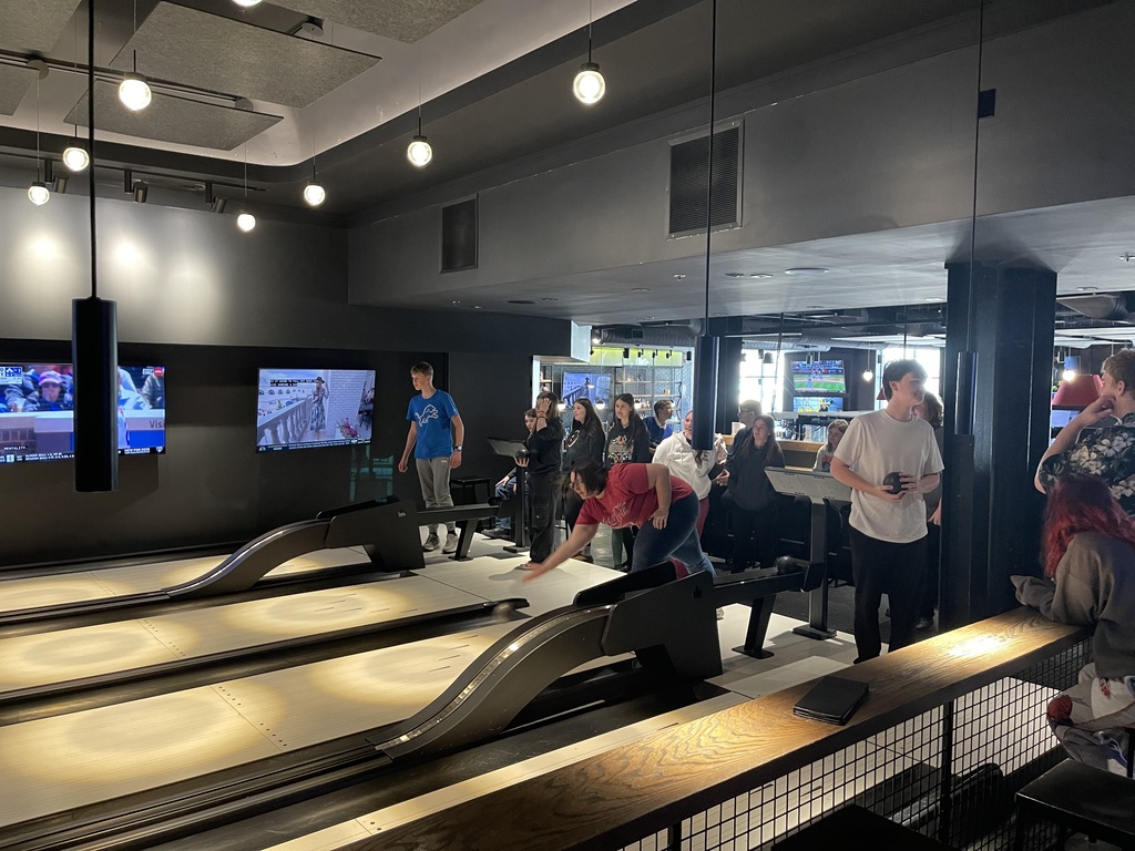 students bowling