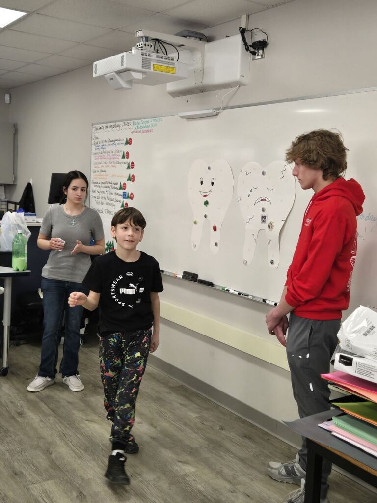 students learning about dental hygiene.
