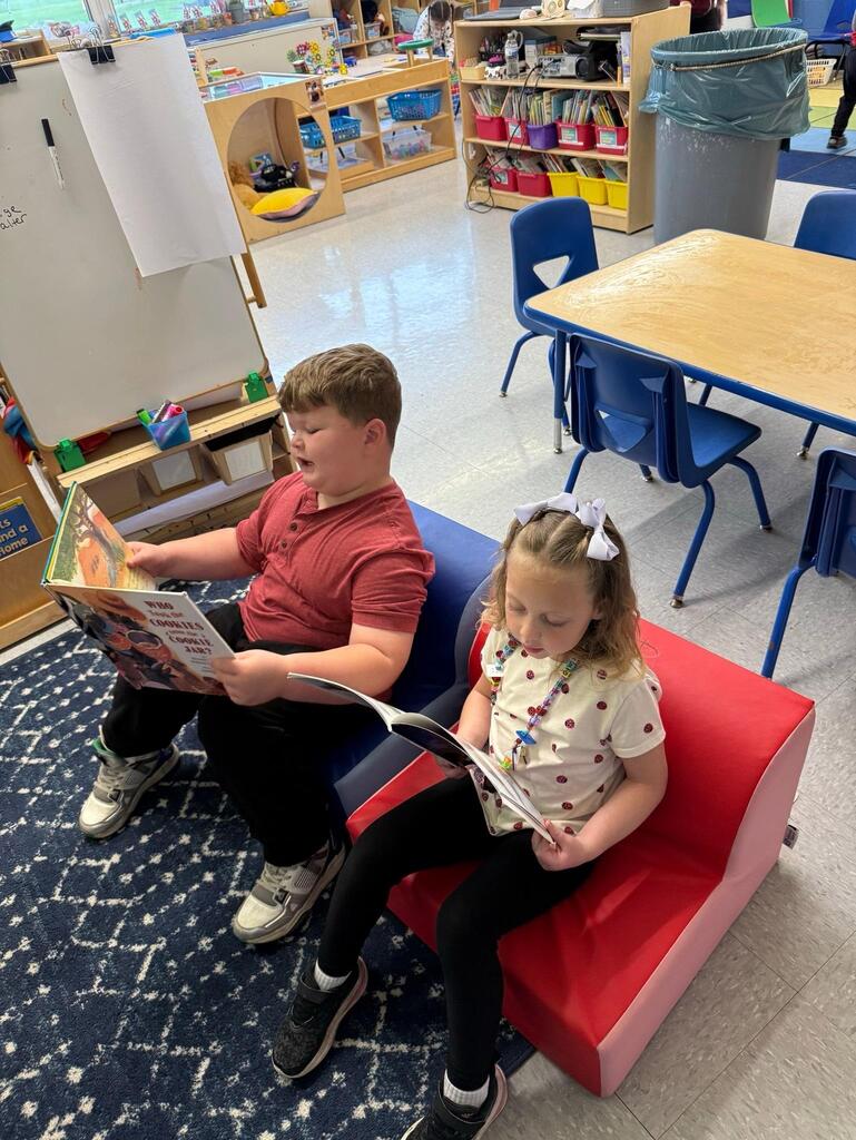 two students reading