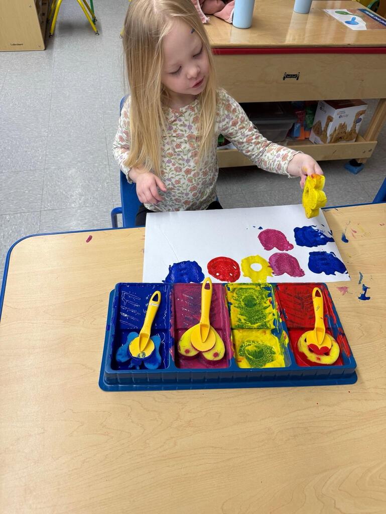 student painting