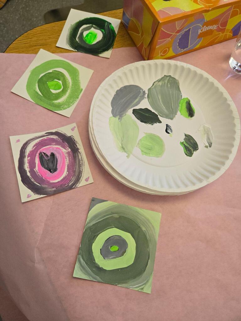 students finished art projects