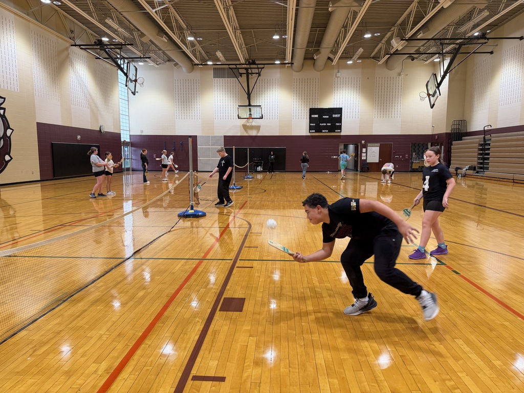 students playing pickleball
