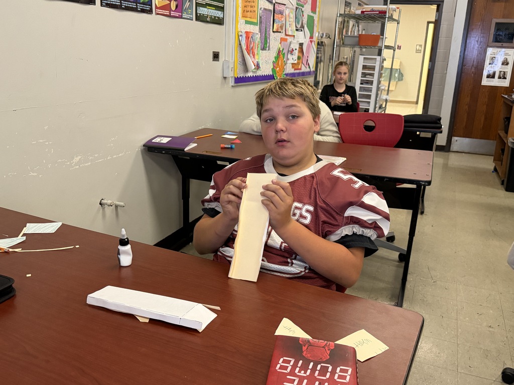 students working on a project in class