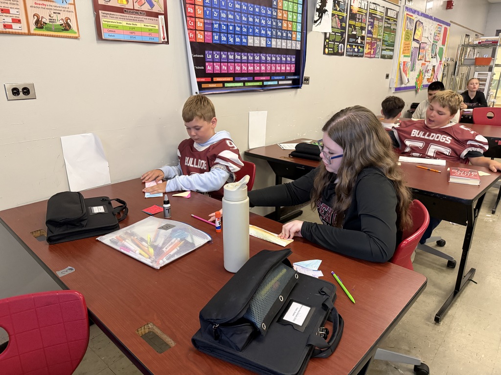 students working on a project in class