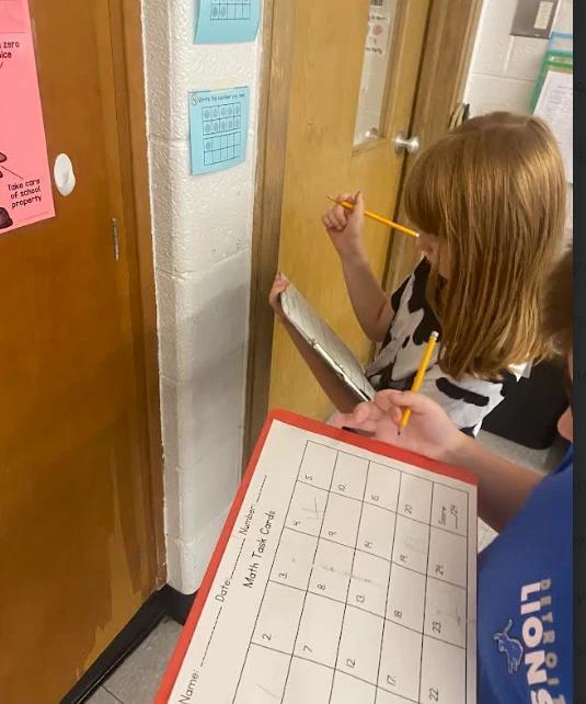students working on a math problem