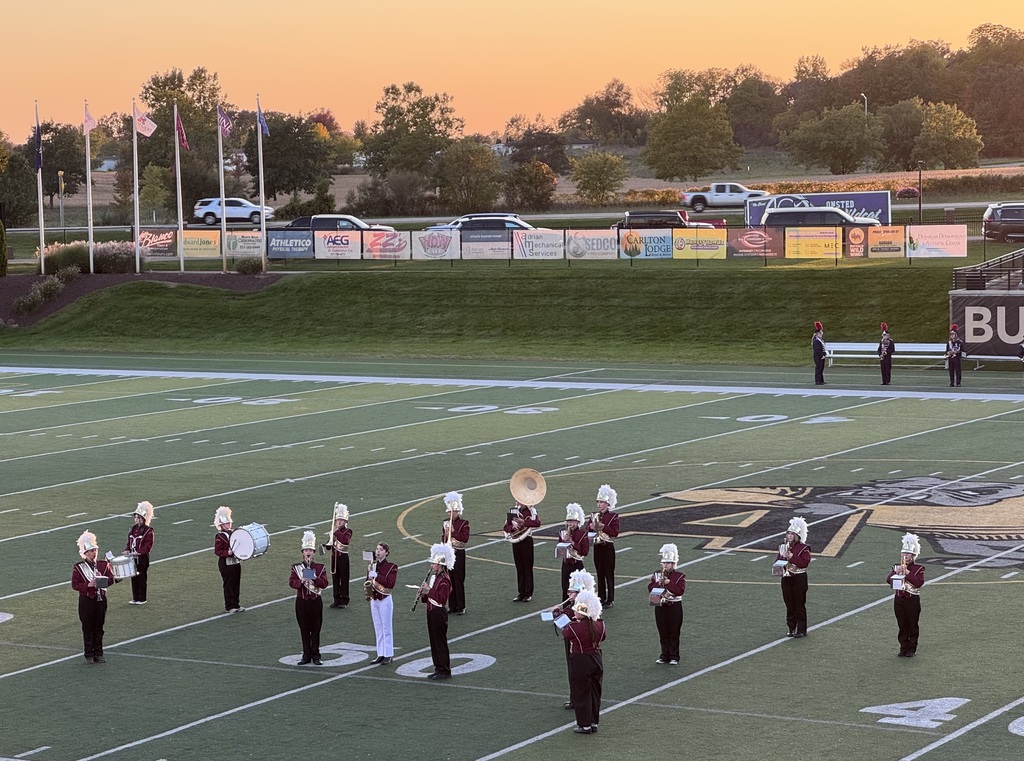 the marching band students participating in the Lenawee county showcase