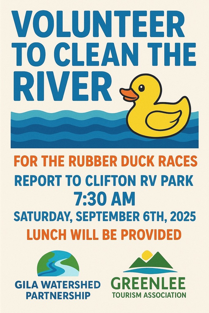 Volunteer opportunity flyer to help with the annual Clifton Duck Races.
