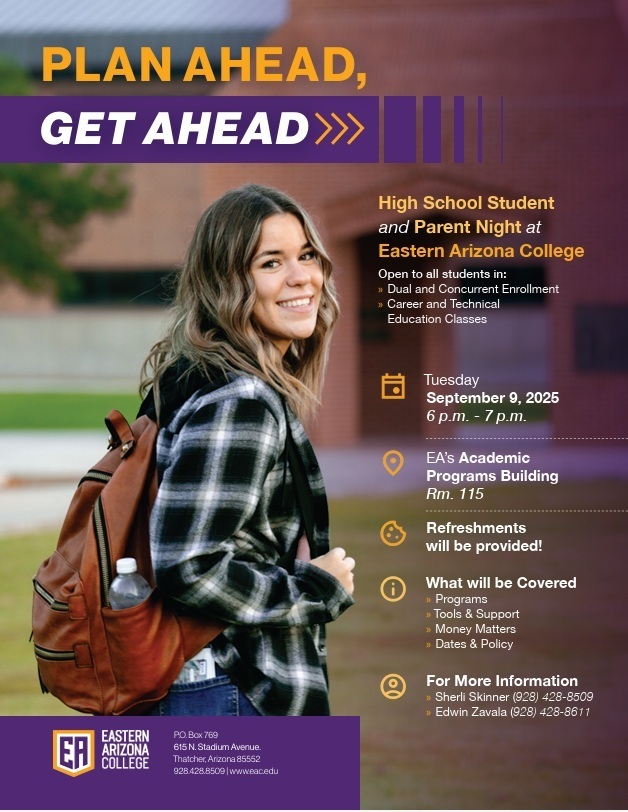 Flyer for EAC Student Parent Night 