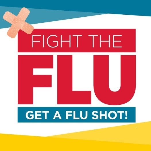 Graphic encouraging getting a flu shot.
