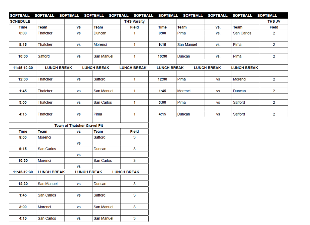 Thatcher Softball Tourney