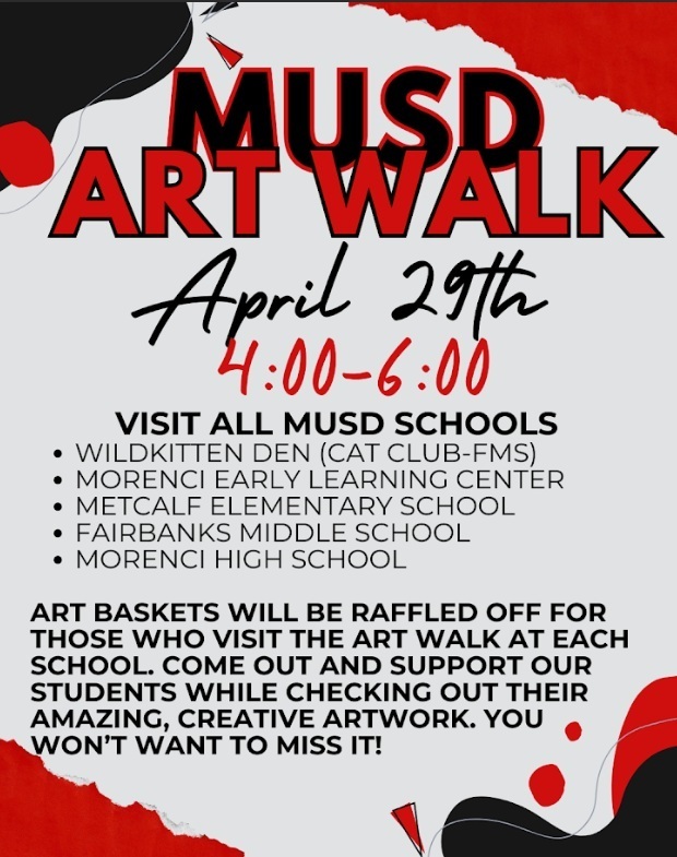 Flyer for the Spring 2026 MUSD Art Walk