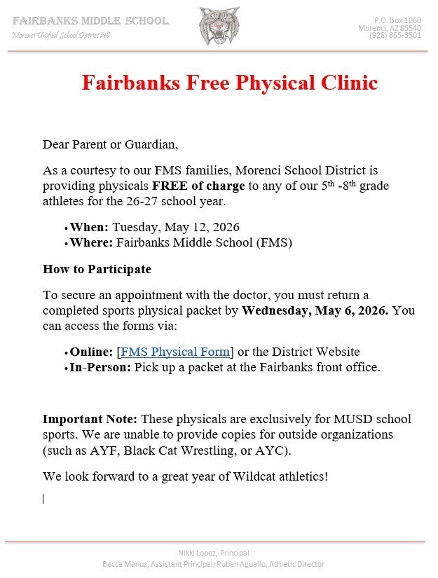 FMS Free Physicals