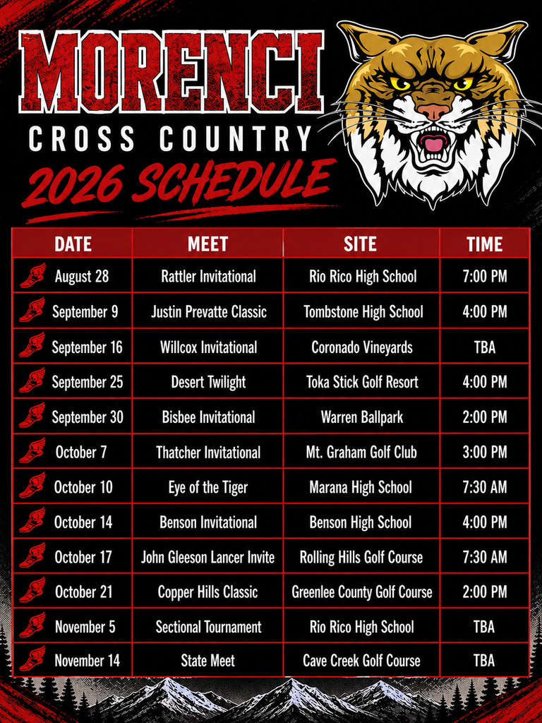 Cross Country Schedule