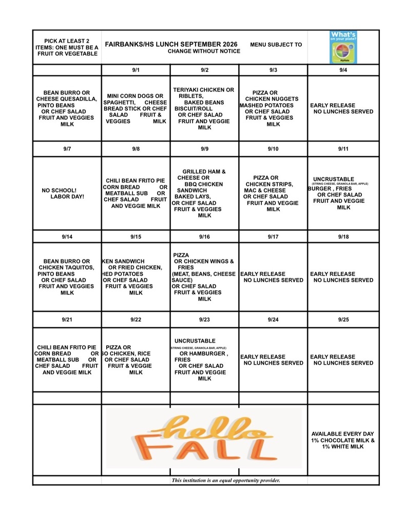 Sept Menu