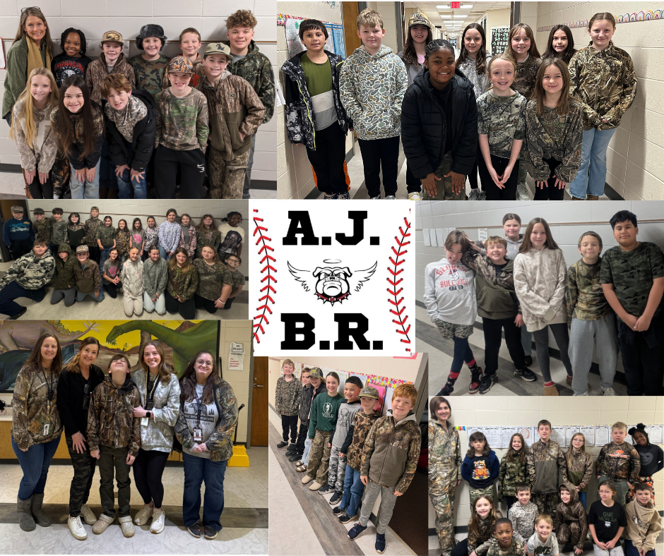 students and staff wearing camo