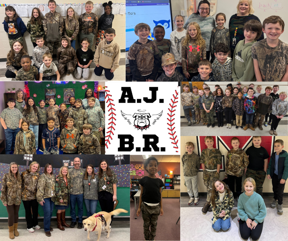 students and staff wearing camo
