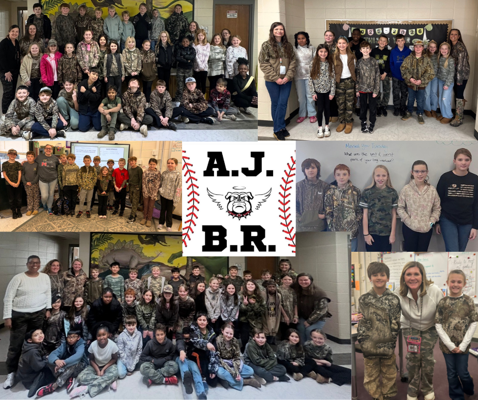 students and staff wearing camo