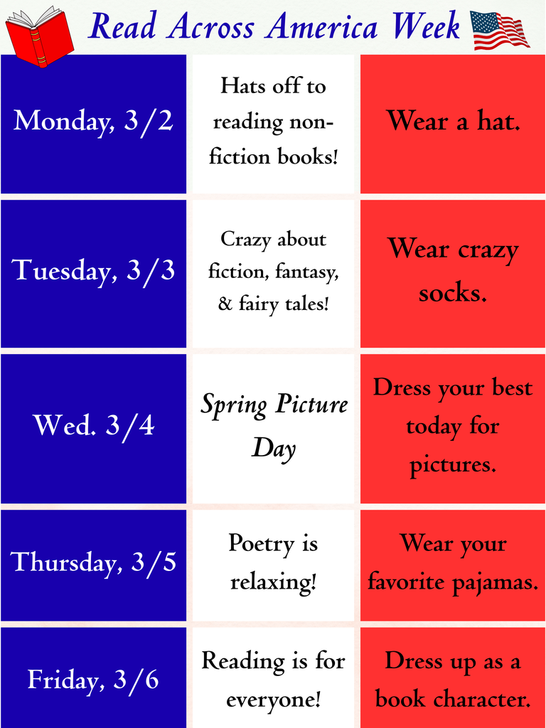 Read Across America Week dress up details