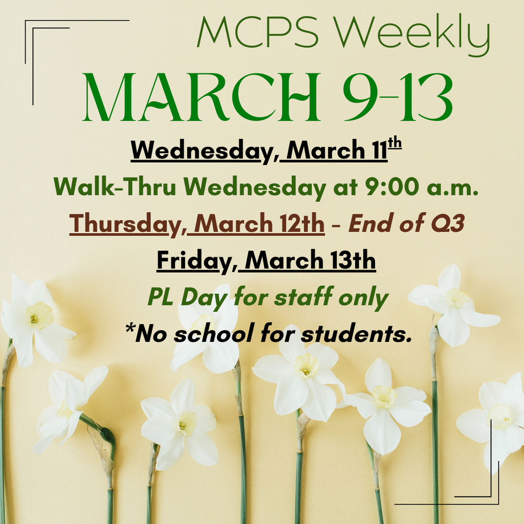 info for the week 3.9.26