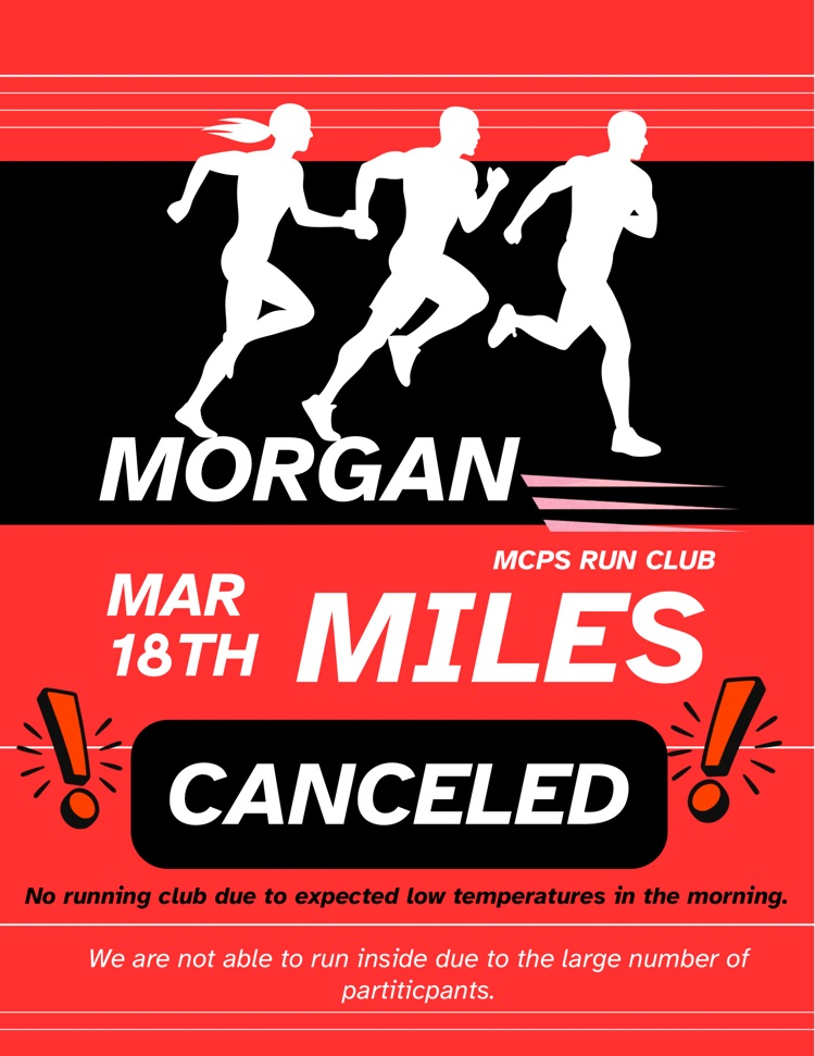 running club canceled for March 18
