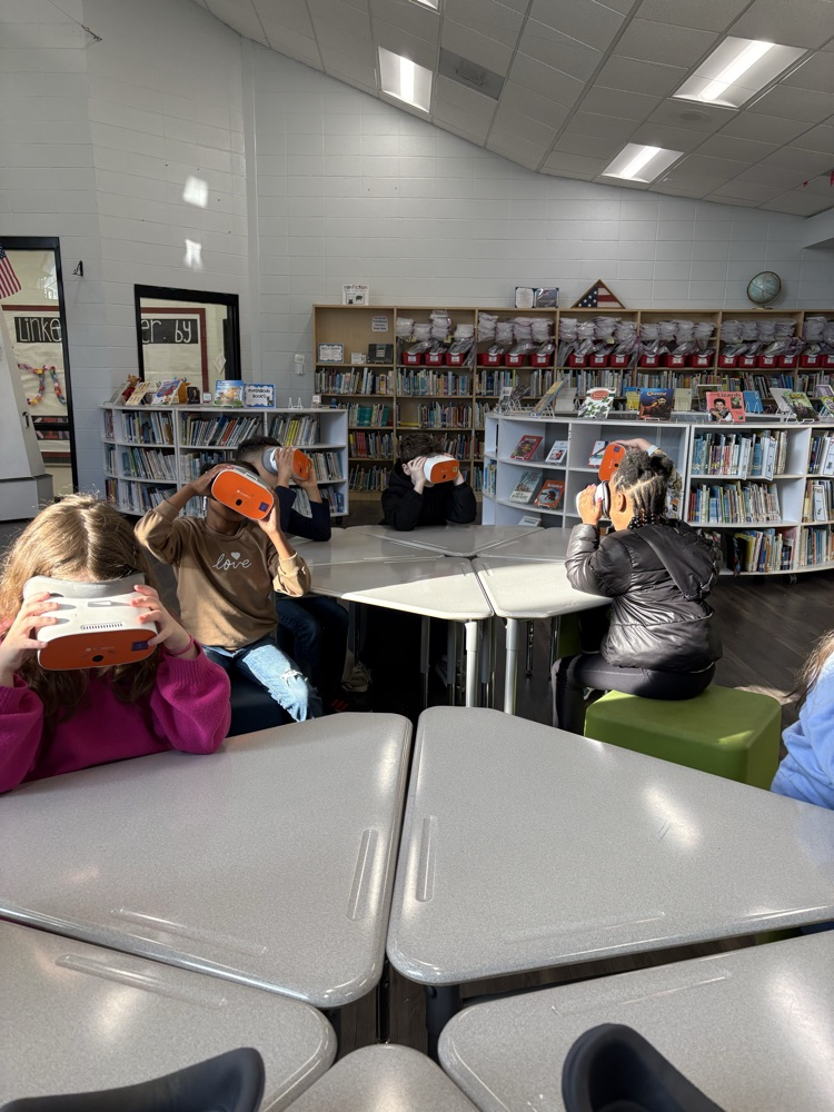 VR goggles being used in the media center  