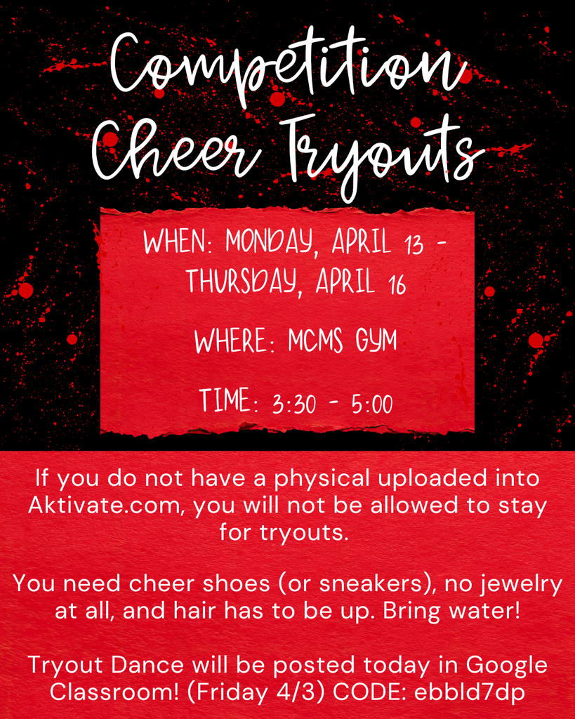 Cheer Tryout Information