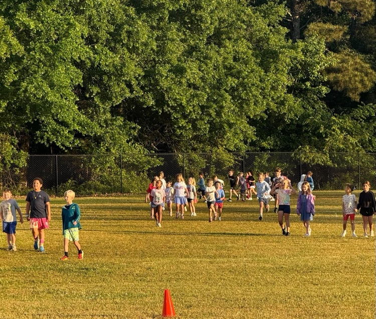 Students walk or ran during Track Club at MCPS.
