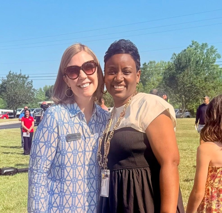 Mrs. Chapman and Superintendent Mrs. Stancil had big smiles at the groundbreaking ceremony. 