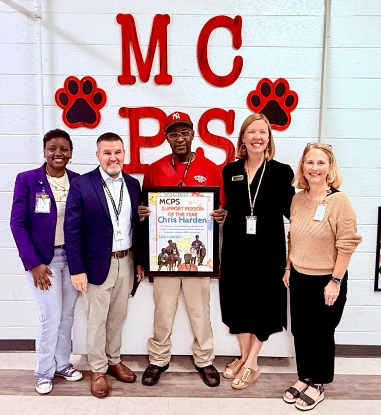 support person of the year with board of education members and Mrs. Chapman